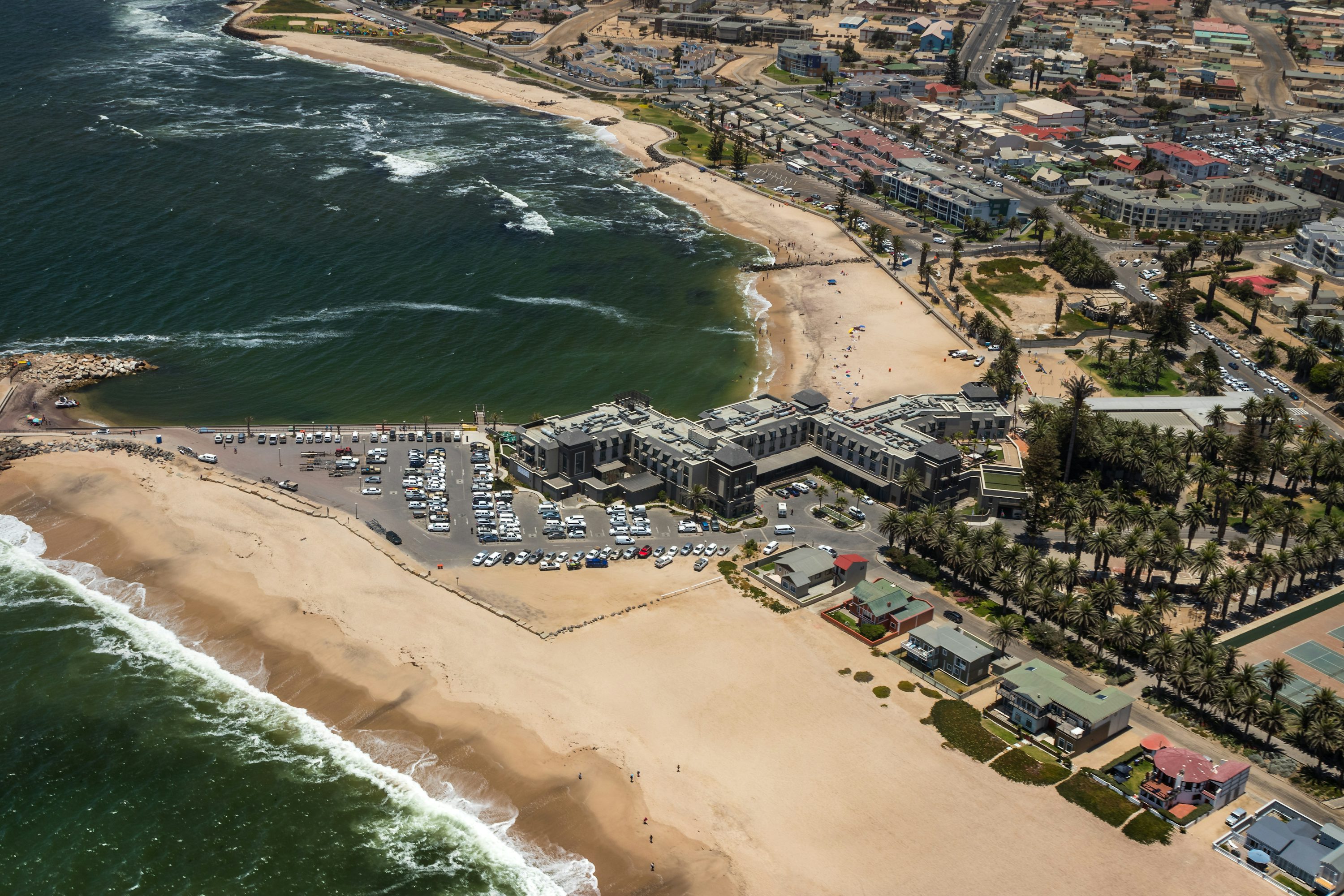 Aerial view of Swakopmund on Namibia's coast