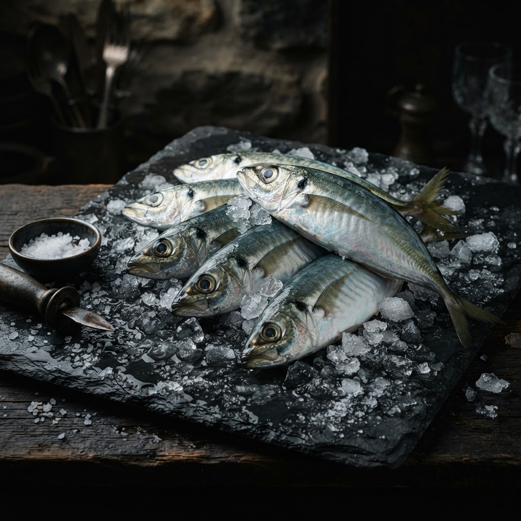 Frozen horse mackerel product illustration